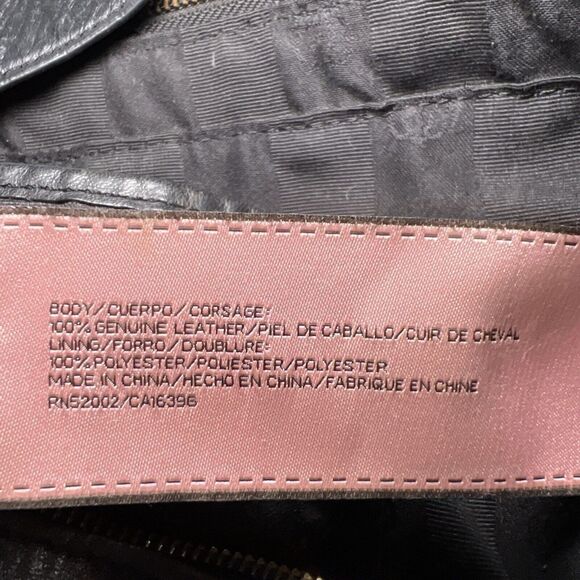 Vintage Juicy Couture Leather Purse Y2K Handbag Black Brass Chunky Chain - Picture 13 of 16